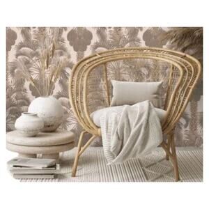 Anthropologie‎ Cole & Son Hollywood Palm Wallpaper Silver Charcoal 10.05m x 52cm